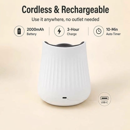 Cordless wearable foot massager with air compression, heat and vibration