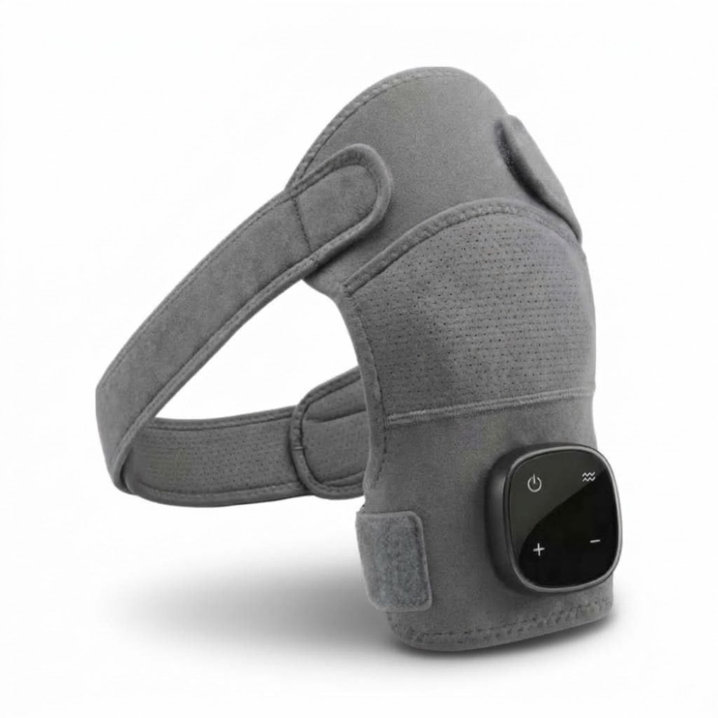 Wearable cordless neck and shoulder massager with heat, vibration and adjustable straps