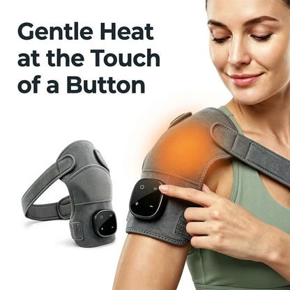 Wearable cordless neck and shoulder massager with heat, vibration and adjustable straps