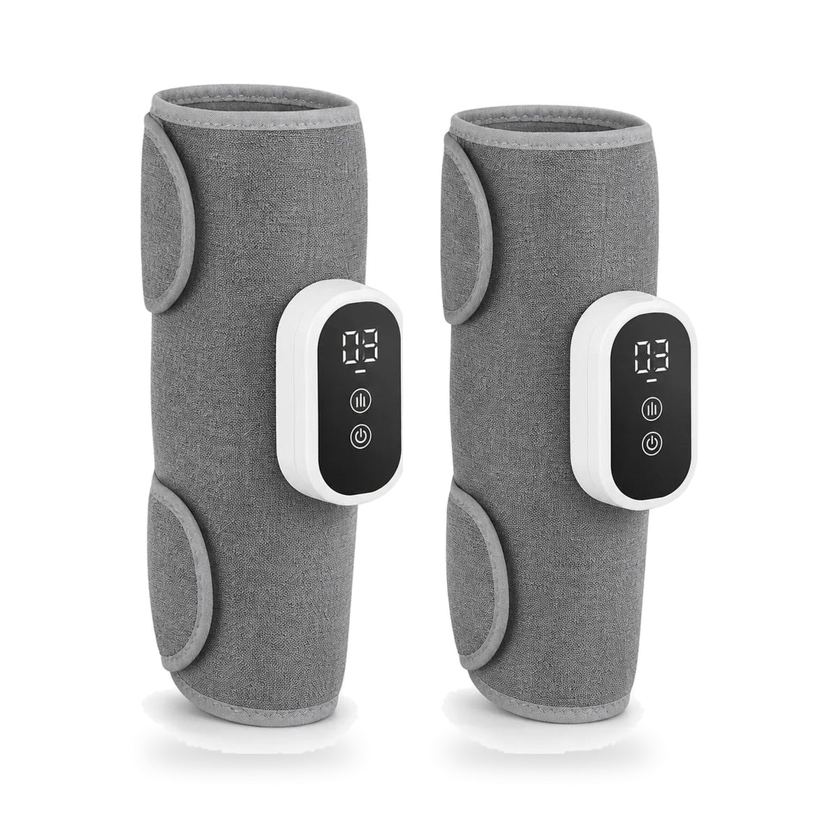 Pair of wireless air compression calf massagers with 360° wrap, 3 modes and 3 intensity levels